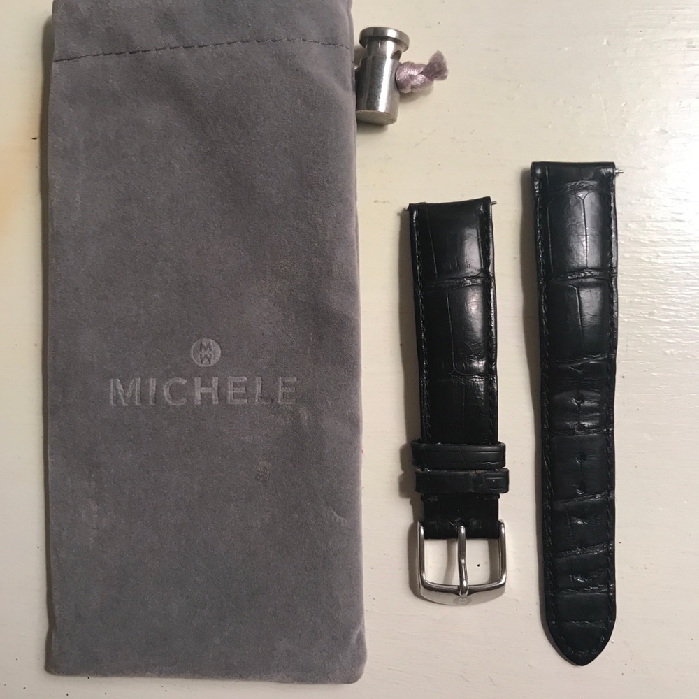 18mm Black Crocodile Strap